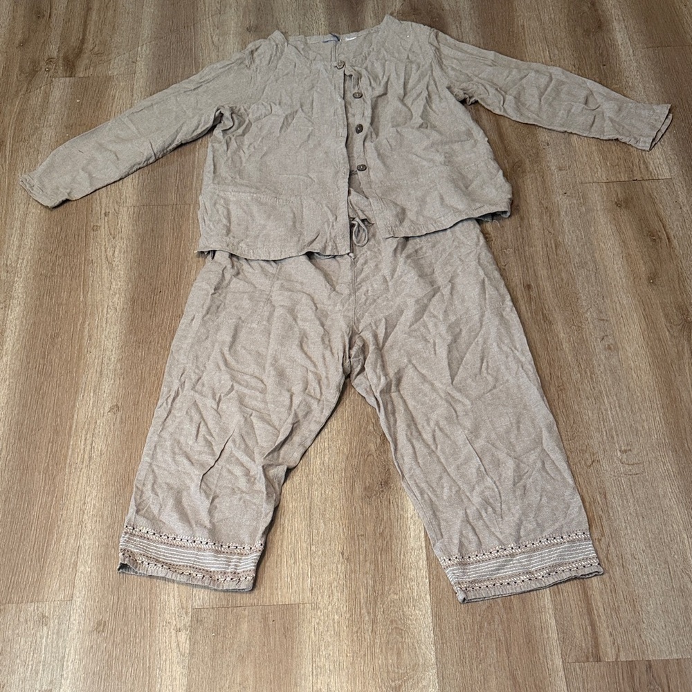 Cozy Tan Kids Pajama Set